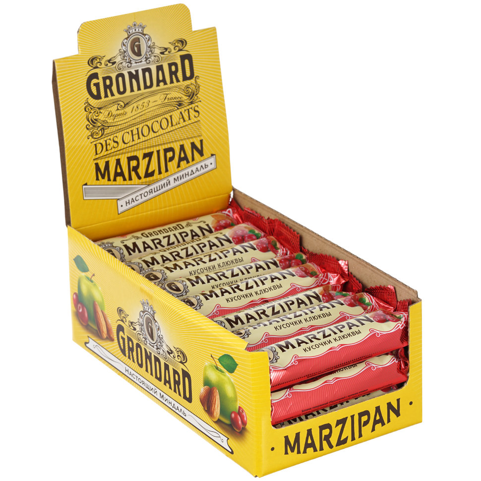  TM Grondard     (8415) Батончики глазированные Марципановые Клюква, (24шт по 50г)    в Качканаре