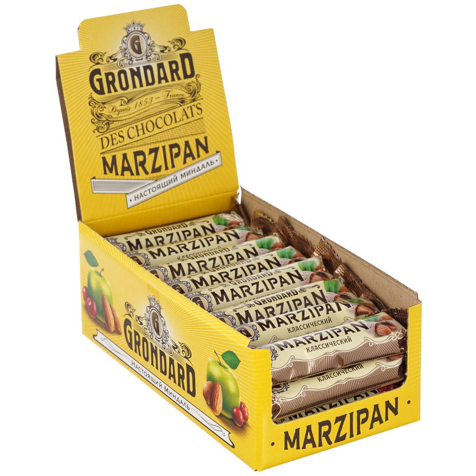  TM Grondard     (9389) Батончики глазированные Марципановые Классика, (24шт по 50г)      в Качканаре