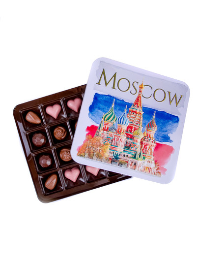  Конфеты шоколадны MOSCOW(металлическая коробка)195г) в Качканаре