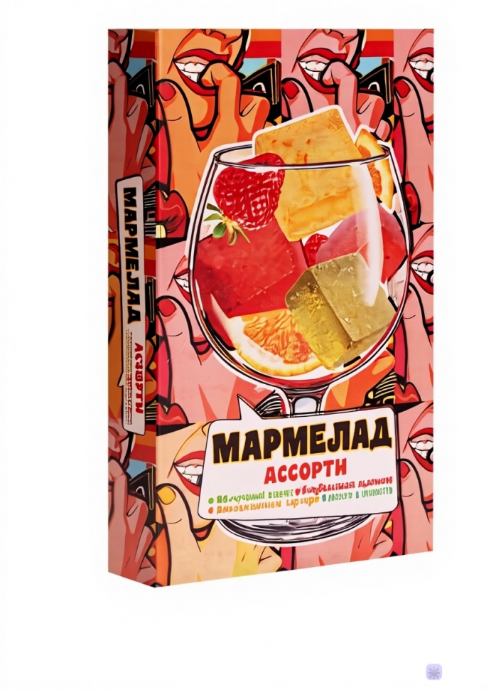  Мармелад АлкоАссорти(яблочный виски, клубничный просекко, апельсиновый вермут, лайм текила) 110г в Качканаре