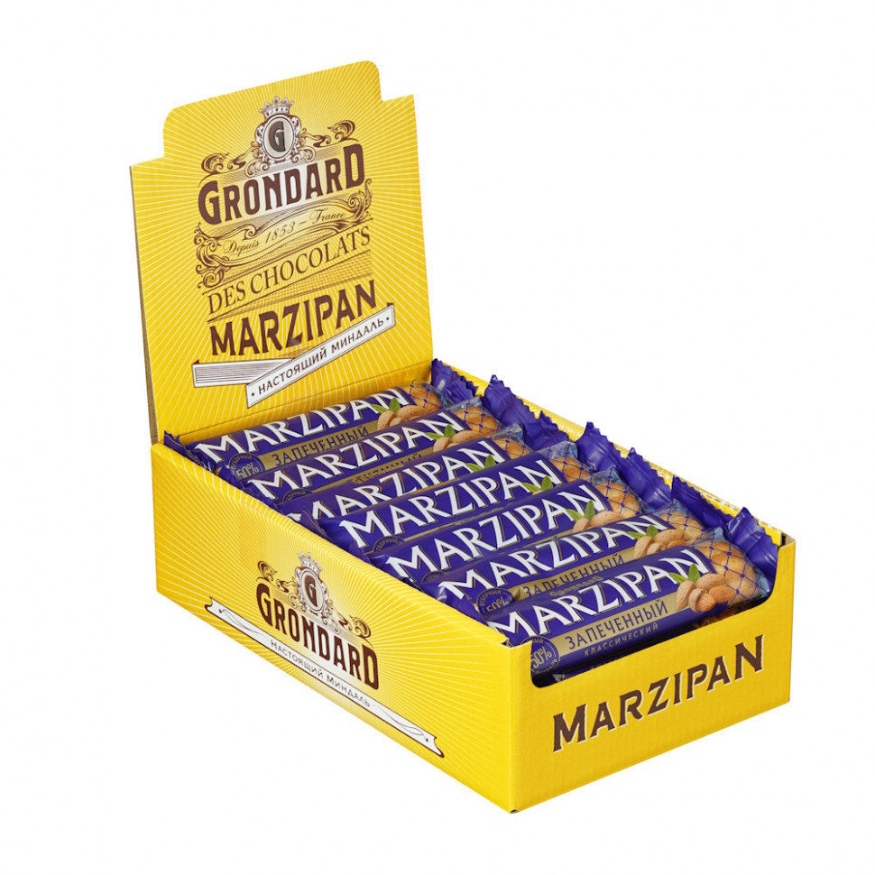  TM Grondard   (11161) Батончики НЕглазированные Марципановые Запечённые, (28шт по 40г)    в Качканаре