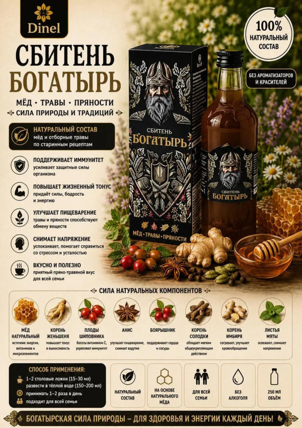 №2 Сбитень Богатырь, 250мл  в Качканаре
