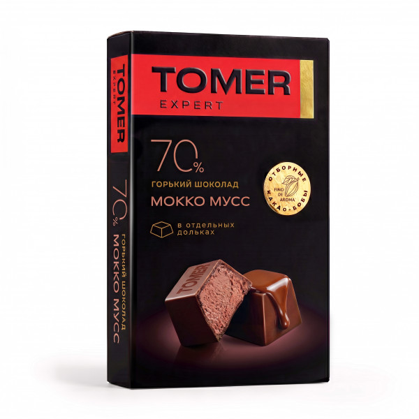 №1 Фабрика Томер  Горький шоколад с начинкой МОККО МУСС, 110г в Качканаре
