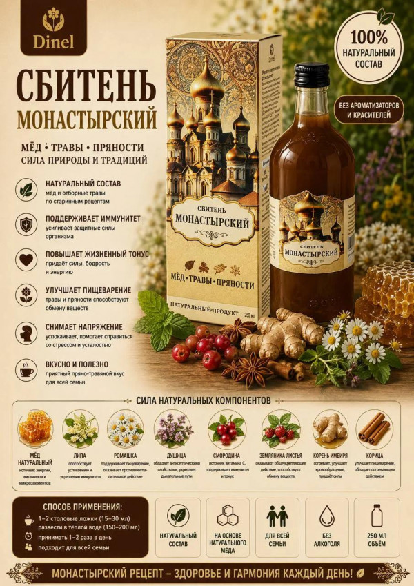 №2 Сбитень Монастырский, 250мл  в Качканаре